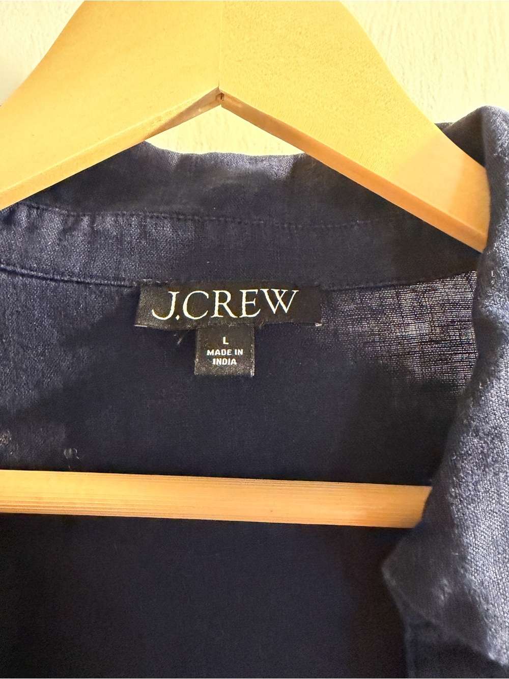 J. Crew Navy Linen Short-Sleeve Polo - Picture 2 of 2